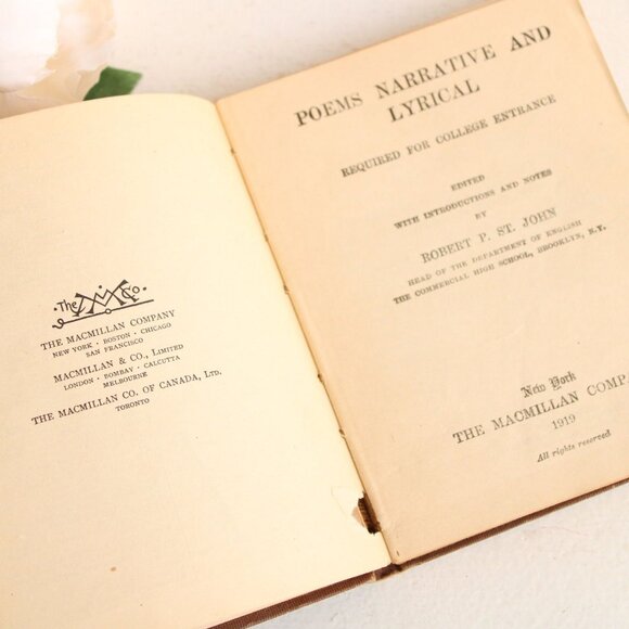 Vintage 1910s Book,"Poems, Narrative and Lyrical, Required for College Entrance" - Picture 5 of 10